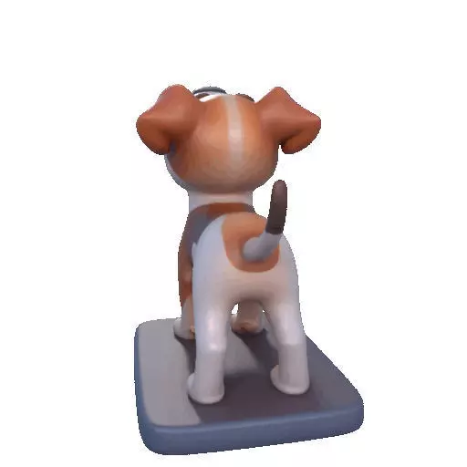 2863 Laughing Galgo Dog Full Figure 3D Model on Base 3D print model_26