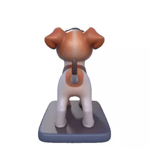 2863 Laughing Galgo Dog Full Figure 3D Model on Base 3D print model_25