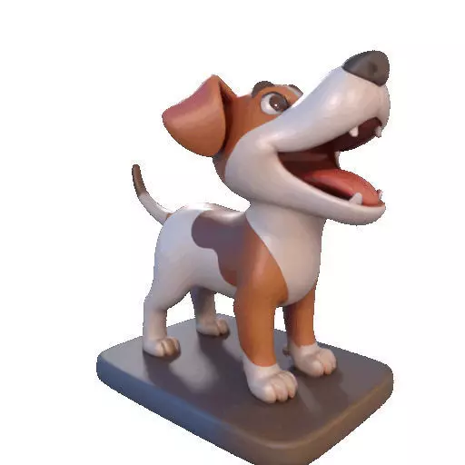 2863 Laughing Galgo Dog Full Figure 3D Model on Base 3D print model_14