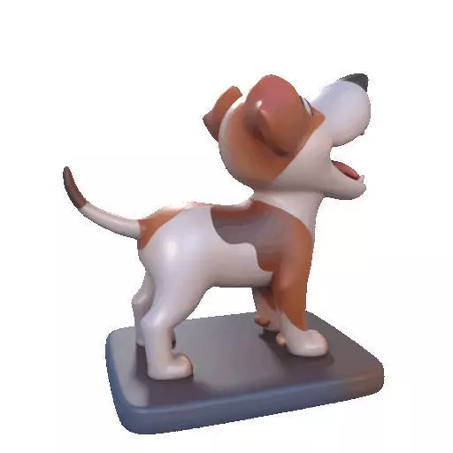 2863 Laughing Galgo Dog Full Figure 3D Model on Base 3D print model_19