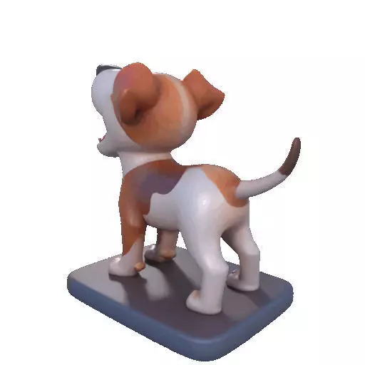 2863 Laughing Galgo Dog Full Figure 3D Model on Base 3D print model_29