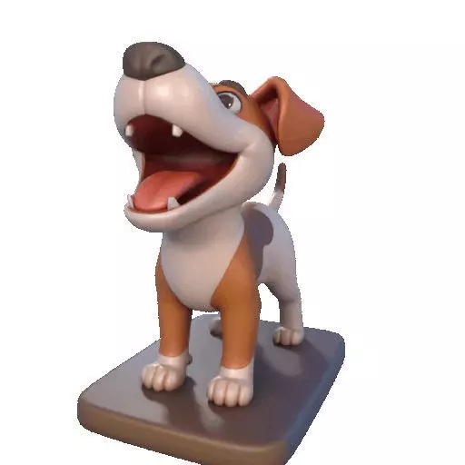 2863 Laughing Galgo Dog Full Figure 3D Model on Base 3D print model_38