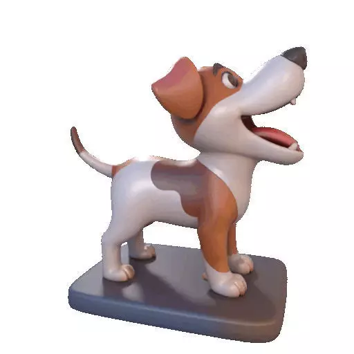 2863 Laughing Galgo Dog Full Figure 3D Model on Base 3D print model_16