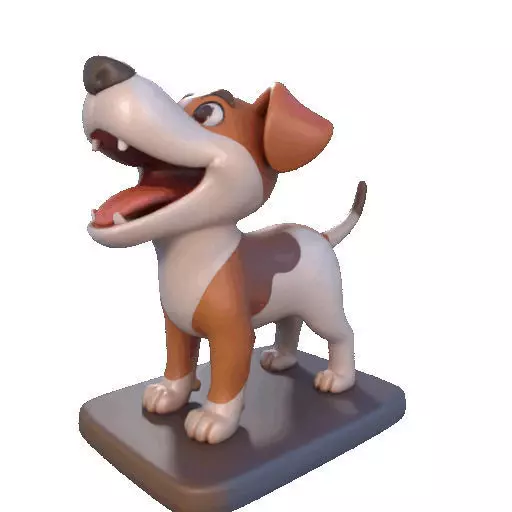 2863 Laughing Galgo Dog Full Figure 3D Model on Base 3D print model_36