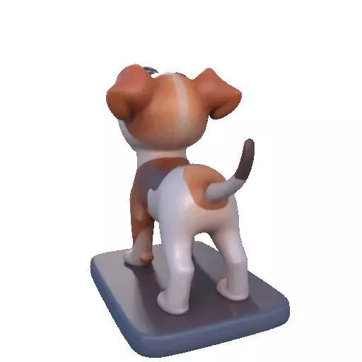 2863 Laughing Galgo Dog Full Figure 3D Model on Base 3D print model_27