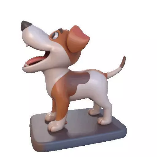 2863 Laughing Galgo Dog Full Figure 3D Model on Base 3D print model_34