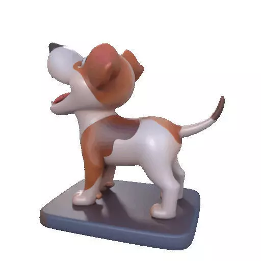 2863 Laughing Galgo Dog Full Figure 3D Model on Base 3D print model_31