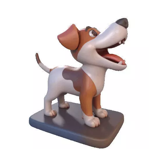 2863 Laughing Galgo Dog Full Figure 3D Model on Base 3D print model_15