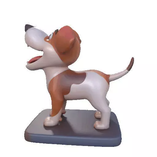 2863 Laughing Galgo Dog Full Figure 3D Model on Base 3D print model_32