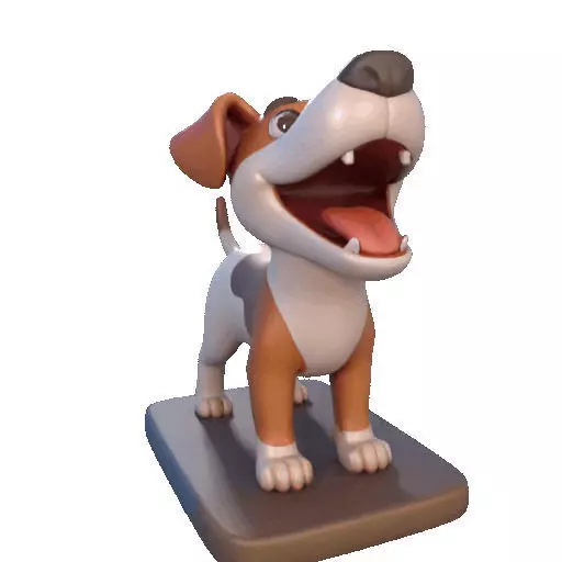 2863 Laughing Galgo Dog Full Figure 3D Model on Base 3D print model_12