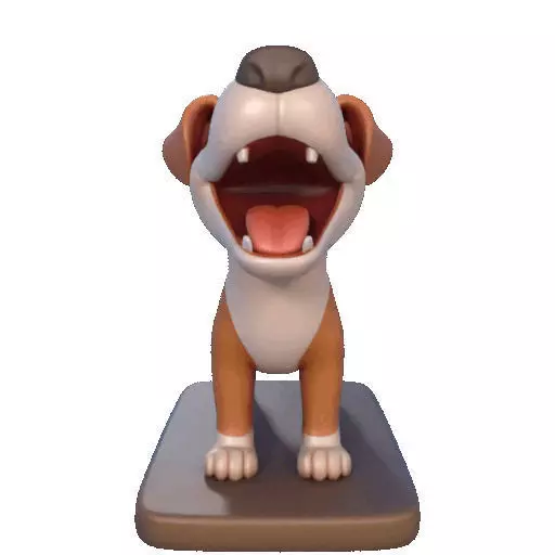 2863 Laughing Galgo Dog Full Figure 3D Model on Base 3D print model_10