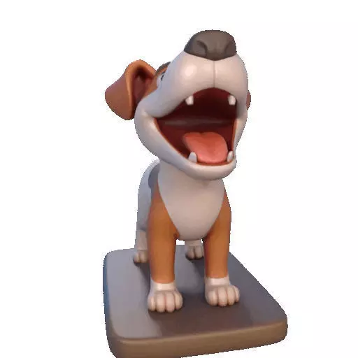 2863 Laughing Galgo Dog Full Figure 3D Model on Base 3D print model_11