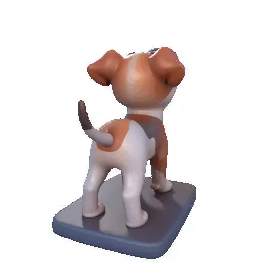 2863 Laughing Galgo Dog Full Figure 3D Model on Base 3D print model_23