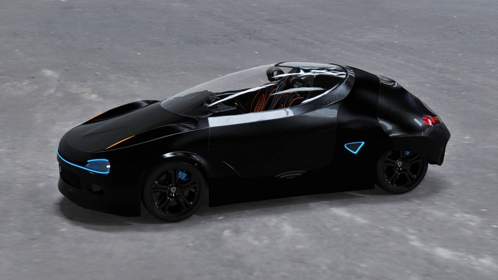 Affekta Cyclonic  Concept Sport car LowPoly Low-poly 3D model_2