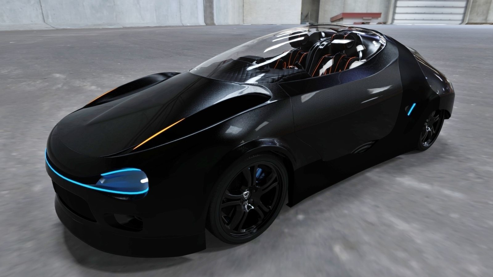 Affekta Cyclonic  Concept Sport car LowPoly Low-poly 3D model_1