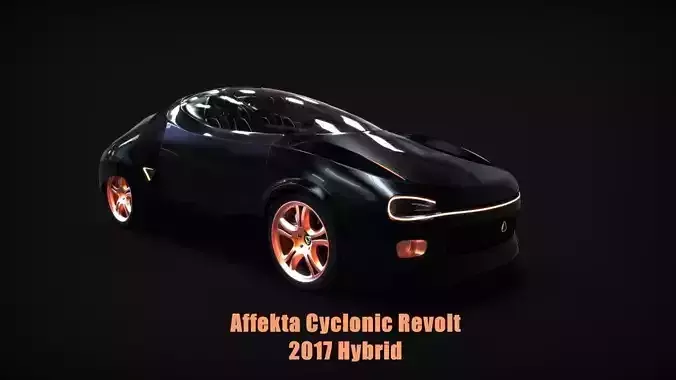 Affekta Cyclonic  Concept Sport car LowPoly Low-poly 3D model
