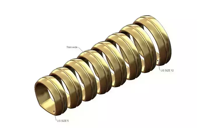 Euro shank 7mm wide comfort fit split band US sizes 5to12 