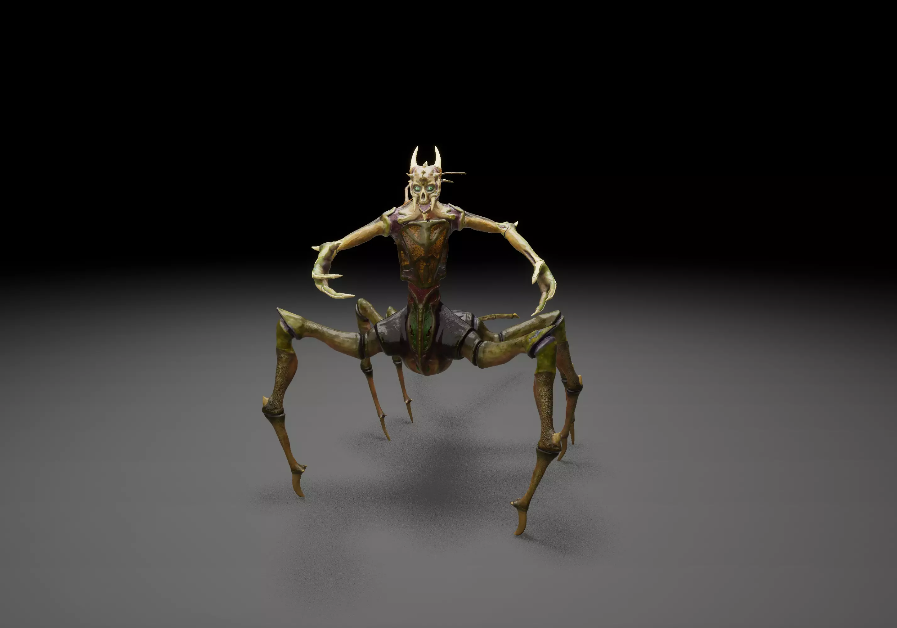Spider-Like Monster Low-poly 3D model_6