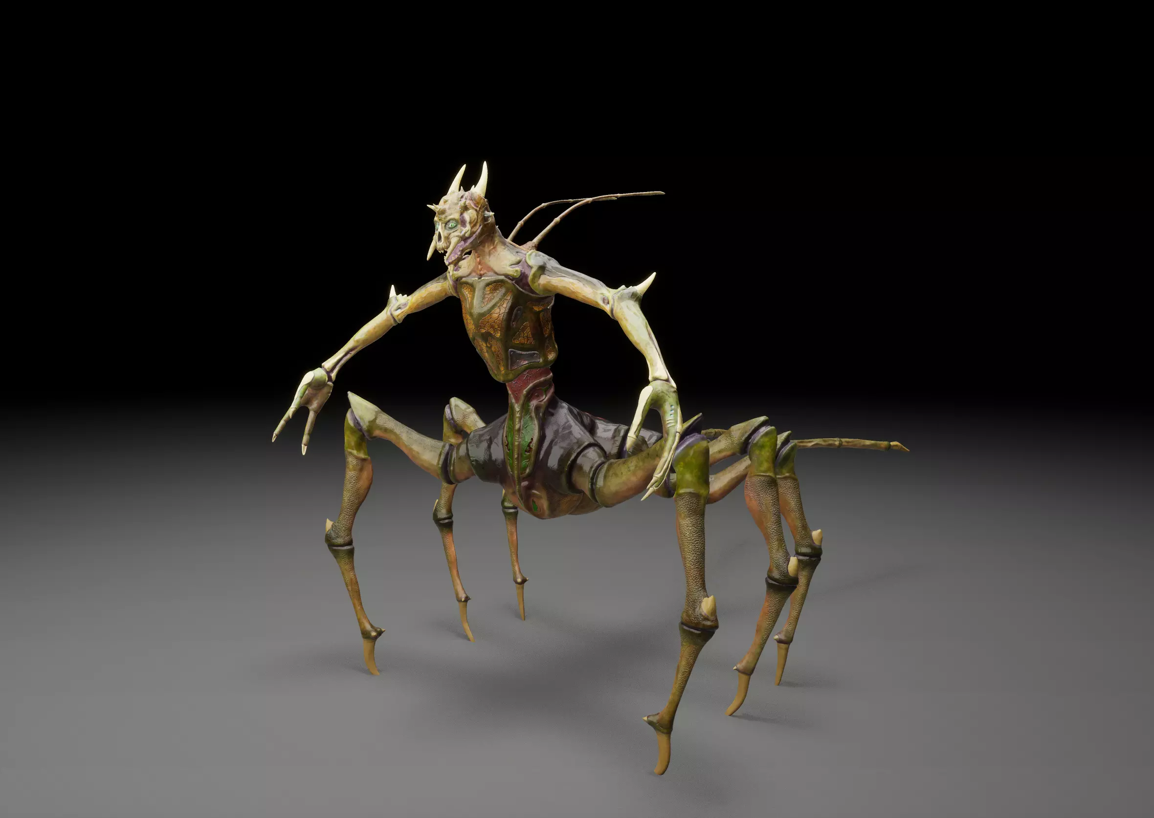 Spider-Like Monster Low-poly 3D model_5