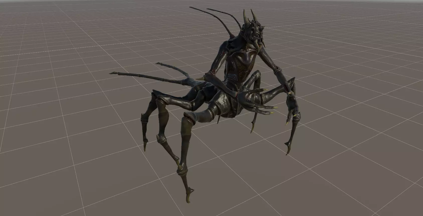 Spider-Like Monster Low-poly 3D model_11