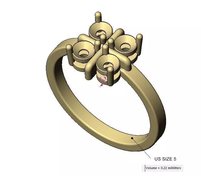 Diamond square cross cluster ring US sizes 5to10 3D print model_17