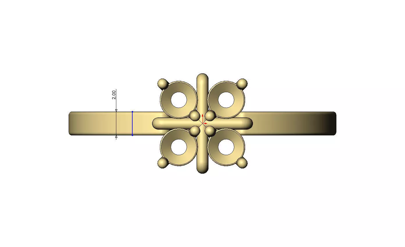 Diamond square cross cluster ring US sizes 5to10 3D print model_8