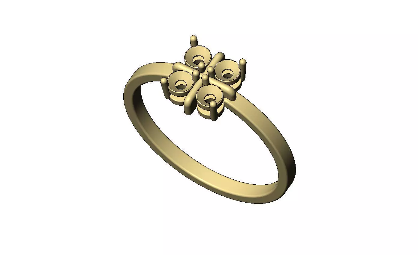 Diamond square cross cluster ring US sizes 5to10 3D print model_6