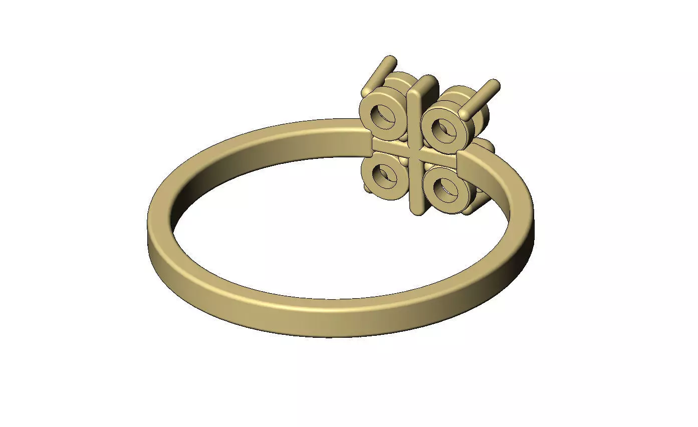 Diamond square cross cluster ring US sizes 5to10 3D print model_10