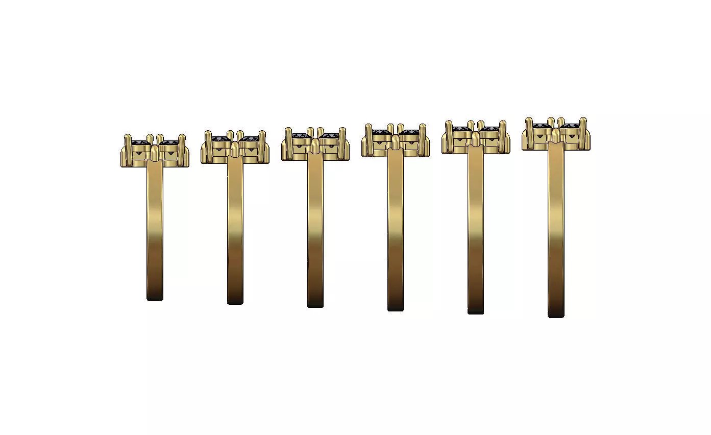 Diamond square cross cluster ring US sizes 5to10 3D print model_1