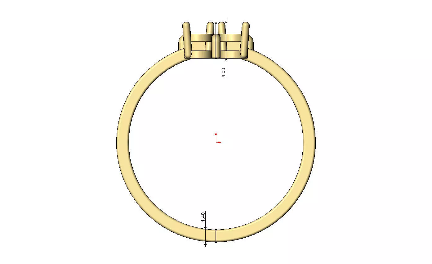 Diamond square cross cluster ring US sizes 5to10 3D print model_7