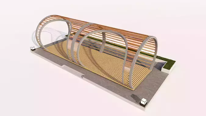 Semi circular and Steel Ring Pavilion Structure