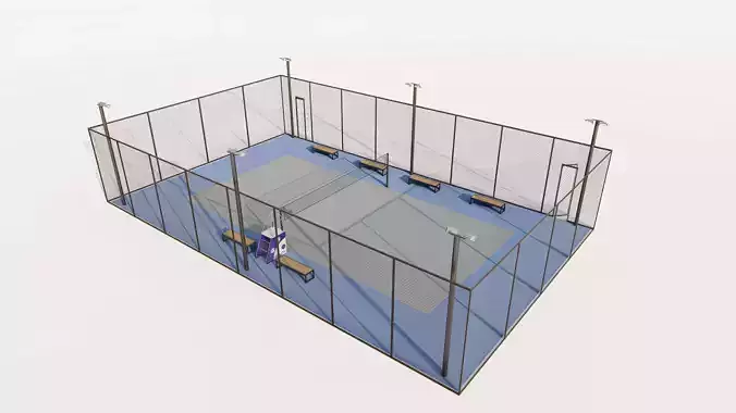 Badminton Court Arena 3D Model