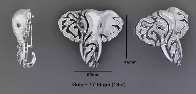 Ornate Heart Filigree Brooch Pendant CAD Pack  STL  3DM Files 