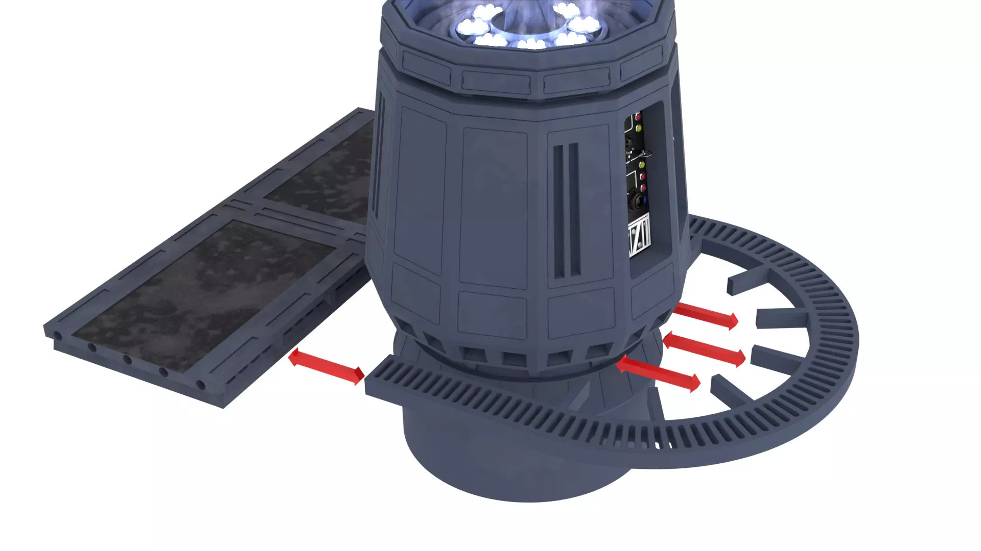 Set 2g - Tractor Beam Power Generator 1-6 scale Hottoys 3D print model_24