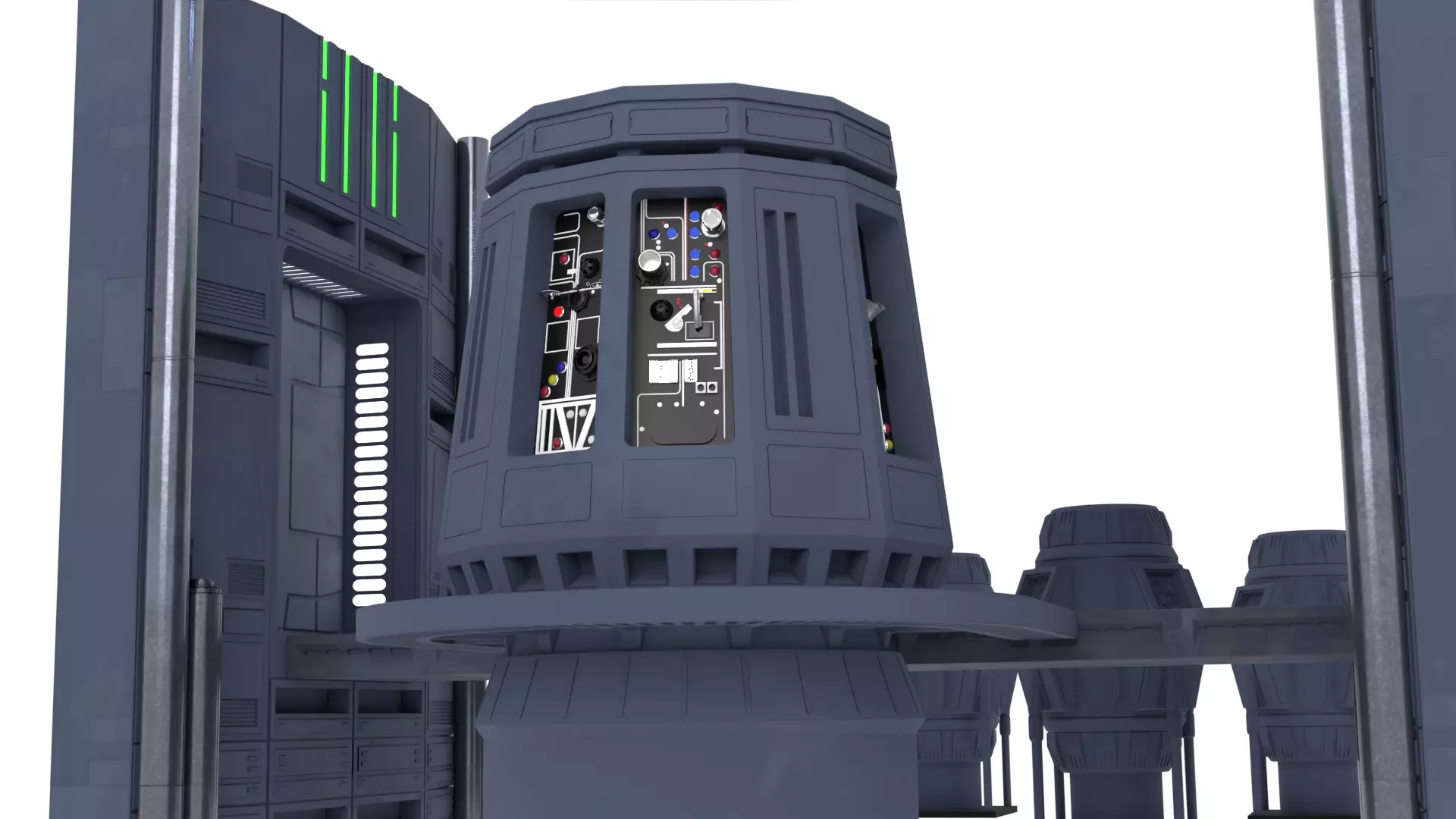 Set 2g - Tractor Beam Power Generator 1-6 scale Hottoys 3D print model_9