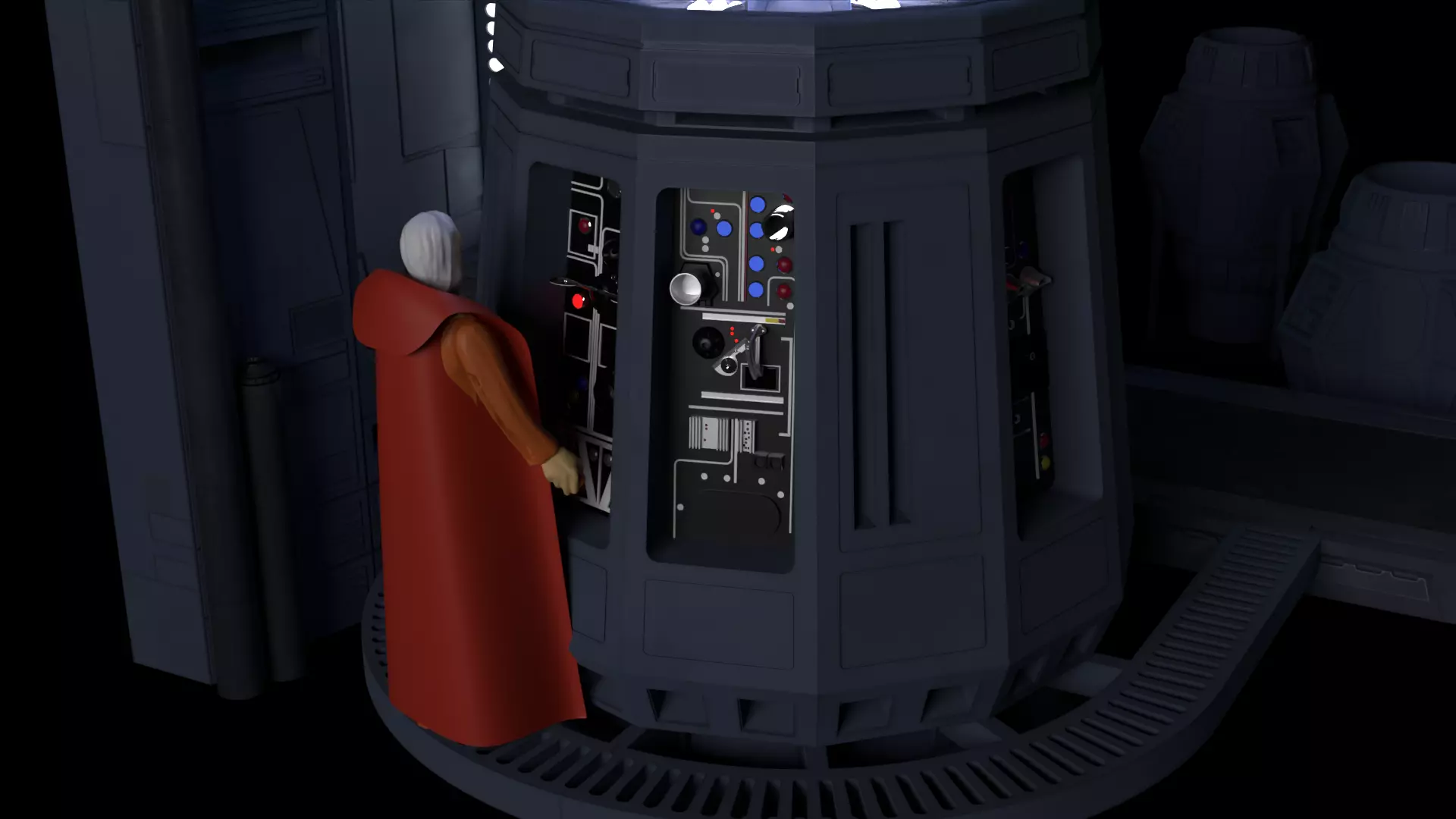 Set 2g - Tractor Beam Power Generator 1-6 scale Hottoys 3D print model_44