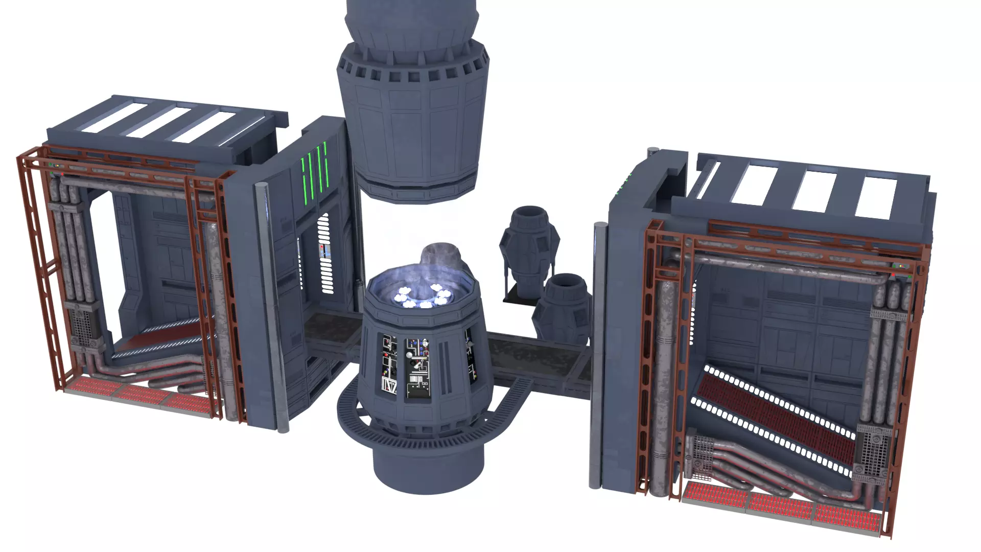 Set 2g - Tractor Beam Power Generator 1-6 scale Hottoys 3D print model_14