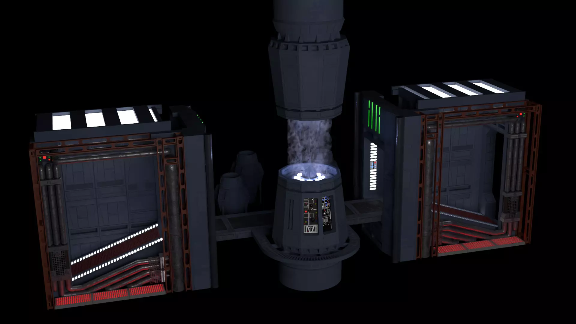 Set 2g - Tractor Beam Power Generator 1-6 scale Hottoys 3D print model_48