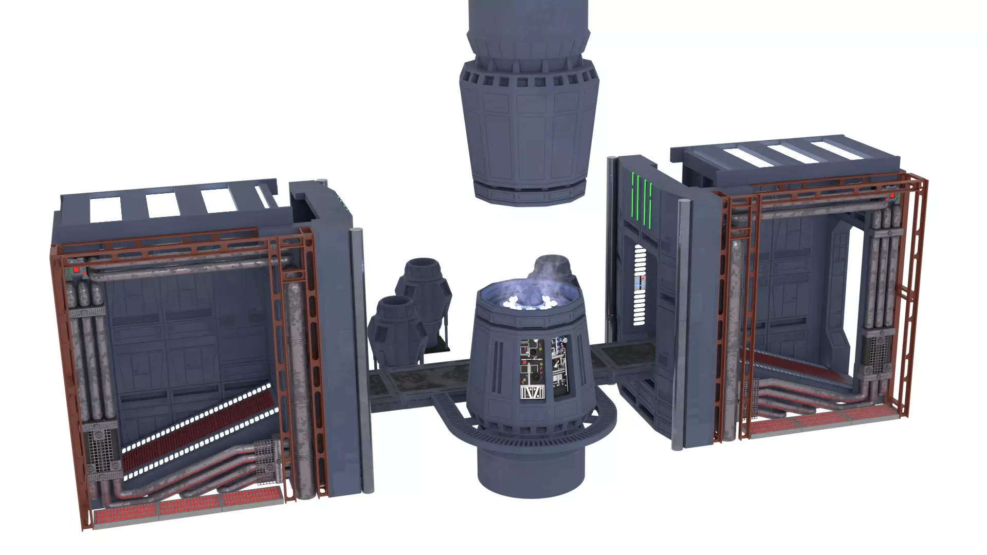 Set 2g - Tractor Beam Power Generator 1-6 scale Hottoys 3D print model_12