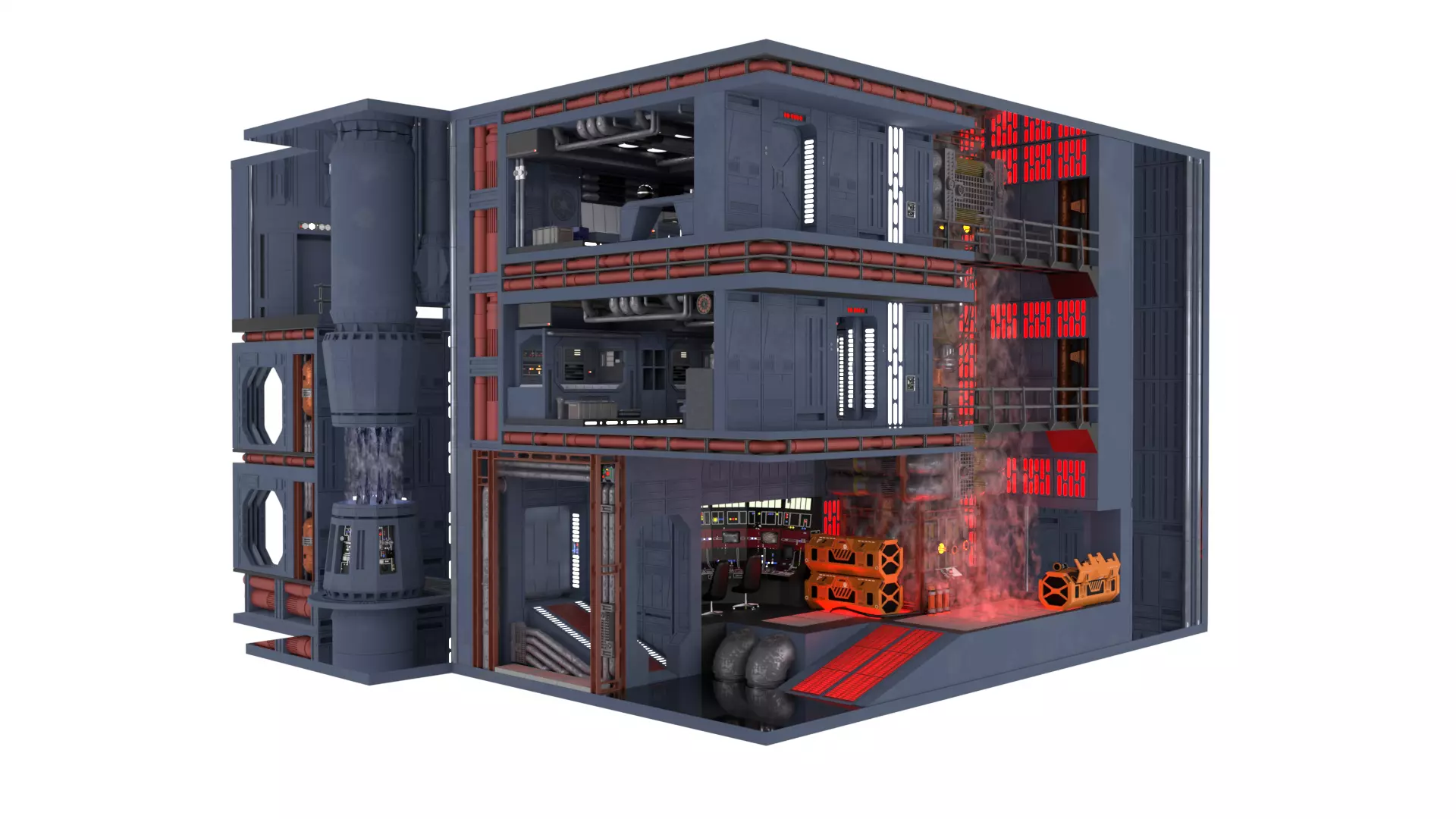 Set 2g - Tractor Beam Power Generator 1-6 scale Hottoys 3D print model_16