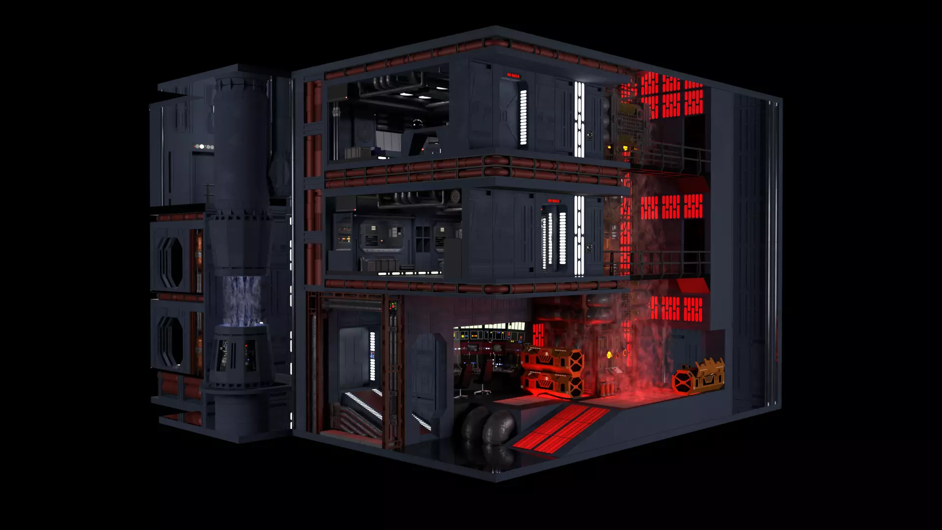 Set 2g - Tractor Beam Power Generator 1-6 scale Hottoys 3D print model_58