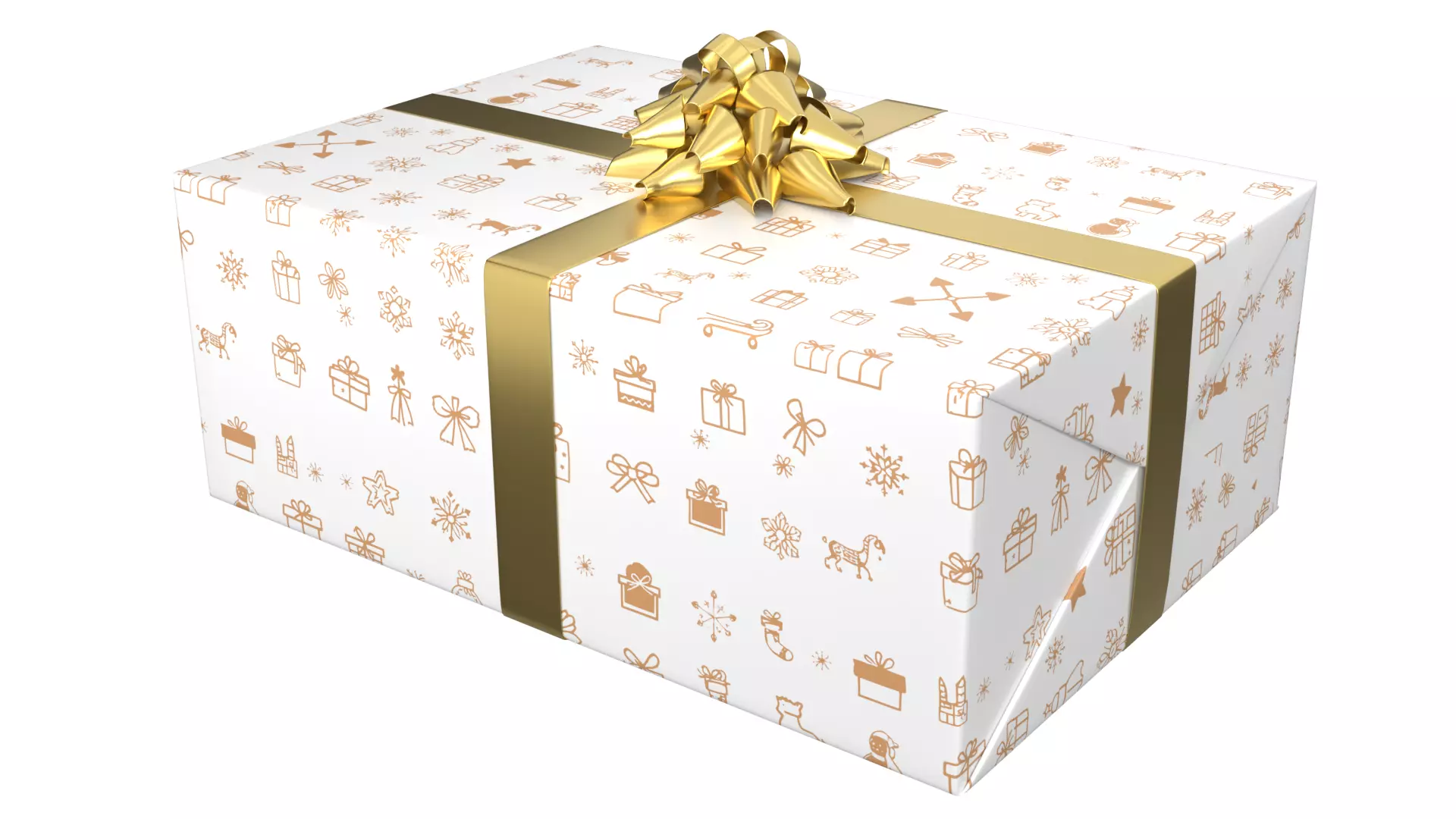 Christmas Present PBR White 04 3D model