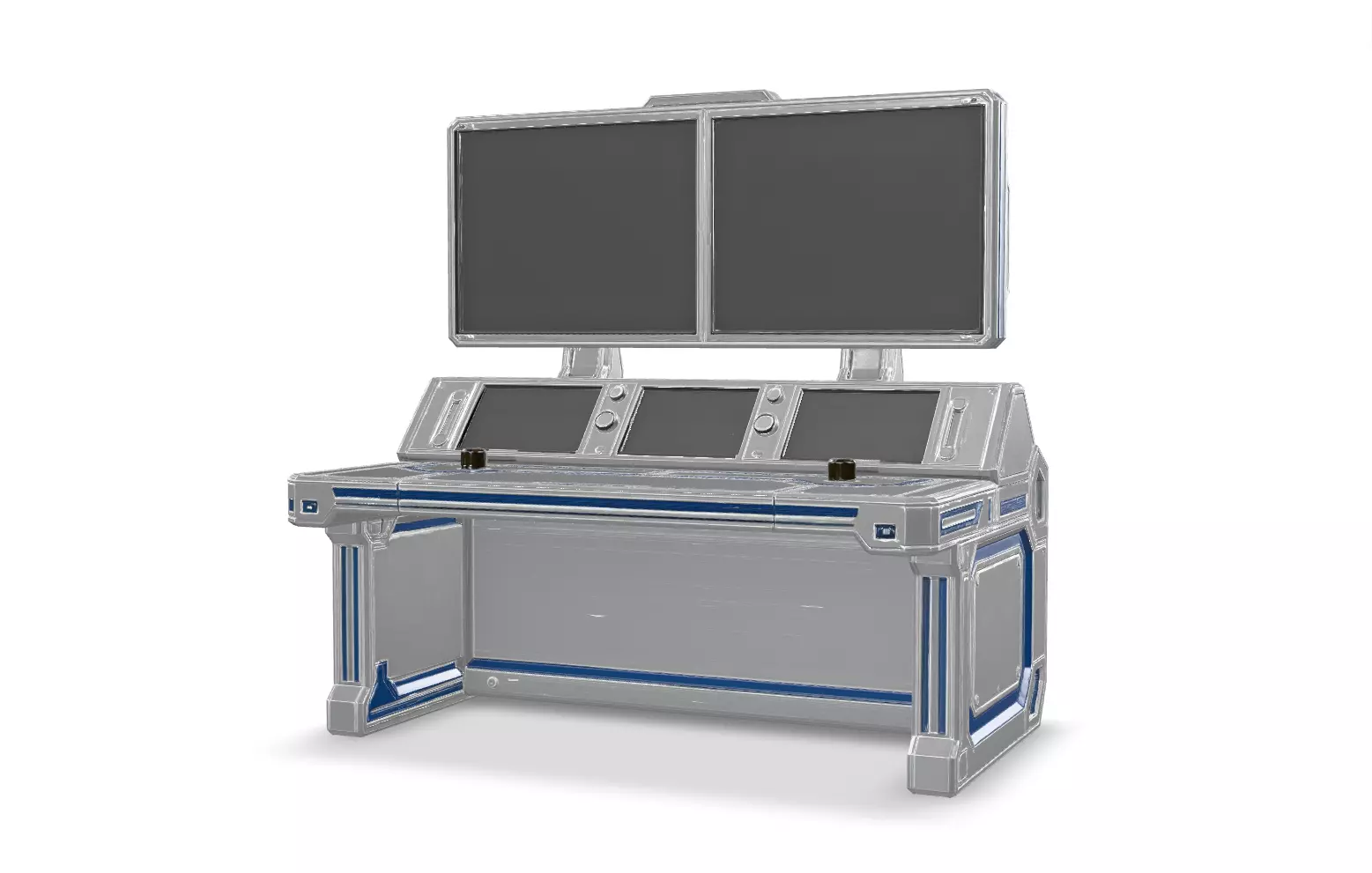 Sci Fi Lab Consoles Low-poly 3D model_17
