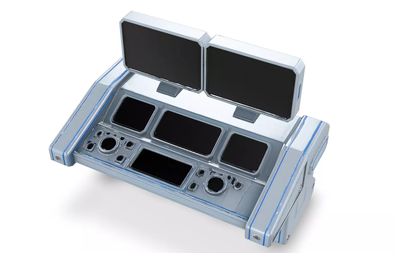 Sci Fi Lab Consoles Low-poly 3D model_27