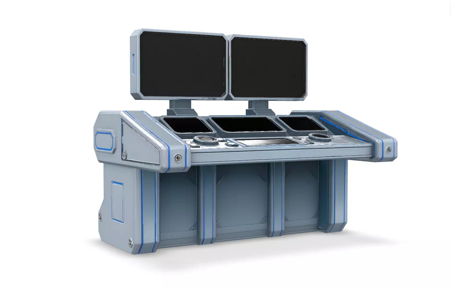 Sci Fi Lab Consoles Low-poly 3D model_26