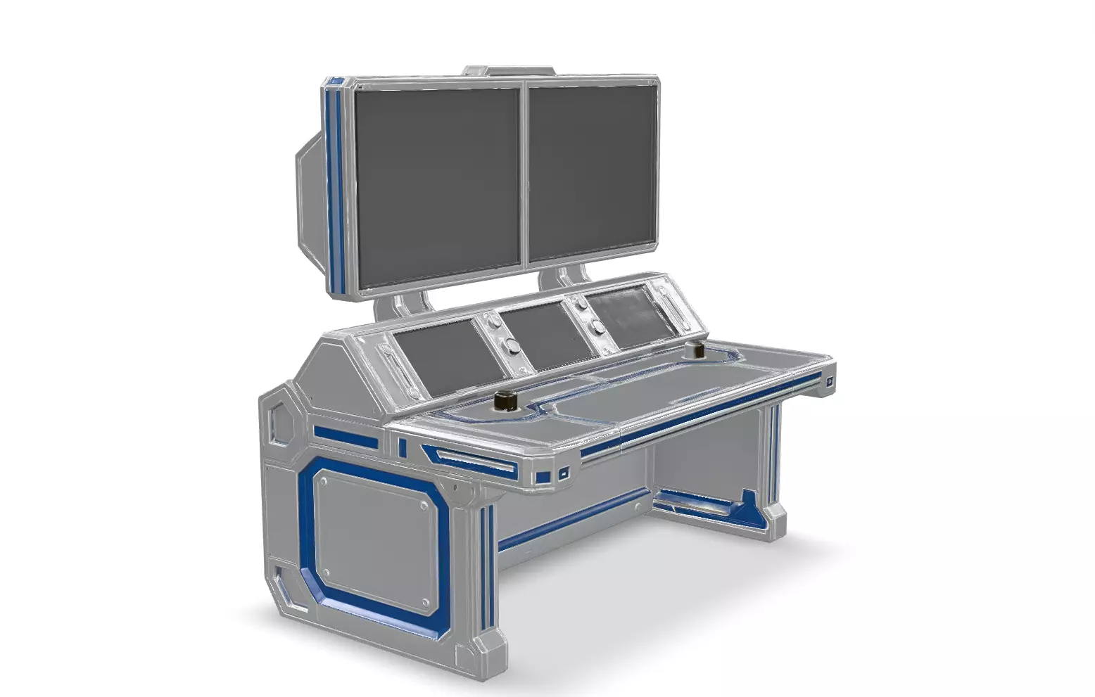 Sci Fi Lab Consoles Low-poly 3D model_18