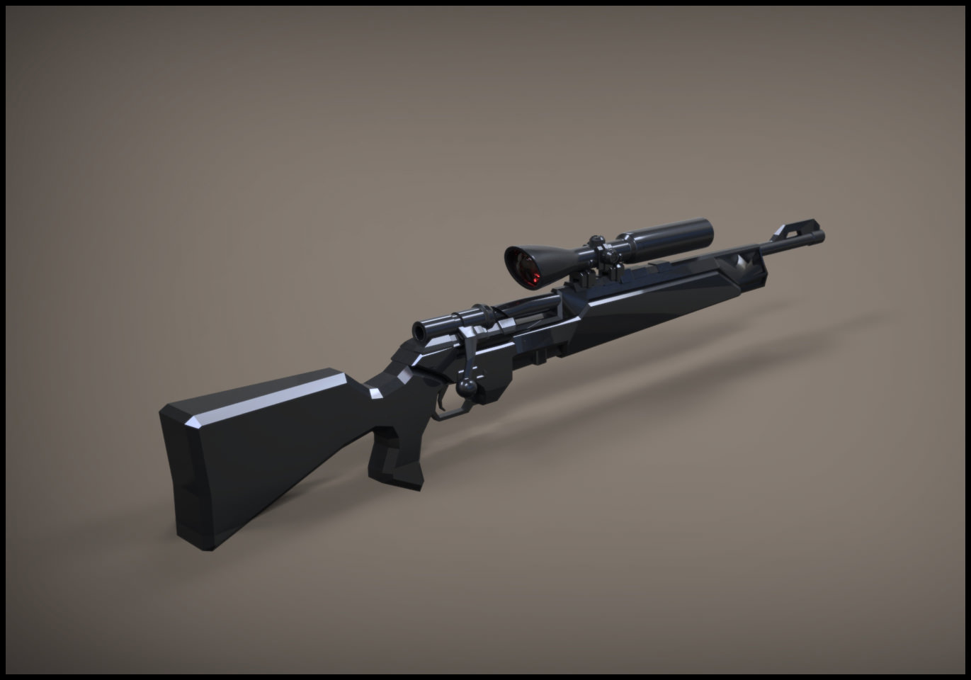 Rifle with scope 3D model_1