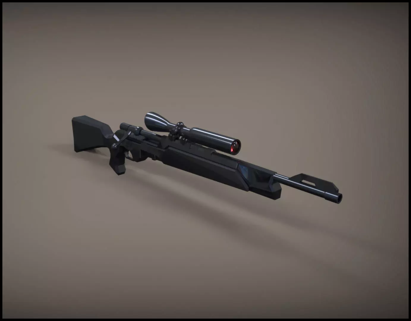 Rifle with scope 3D model_0