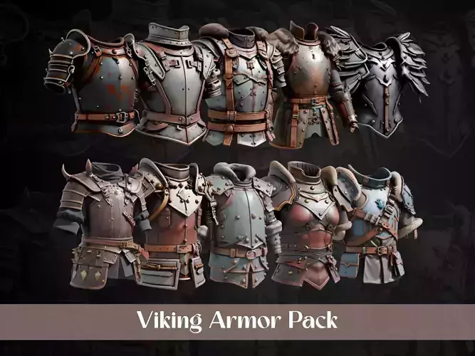 Stylized Viking Armor Pack 3D Model Collection