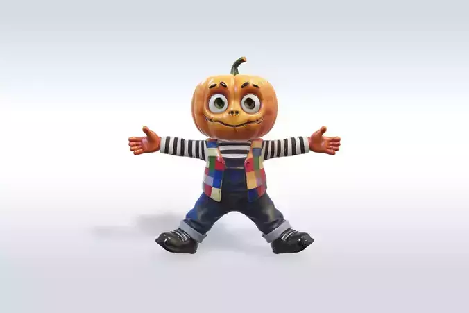  Scarecrow Pumpkin 3D Character